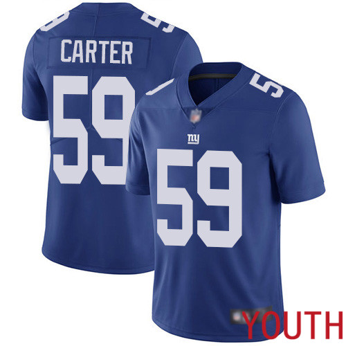 Youth New York Giants #59 Lorenzo Carter Royal Blue Team Color Vapor Untouchable Limited Player Football NFL Jersey->youth nfl jersey->Youth Jersey